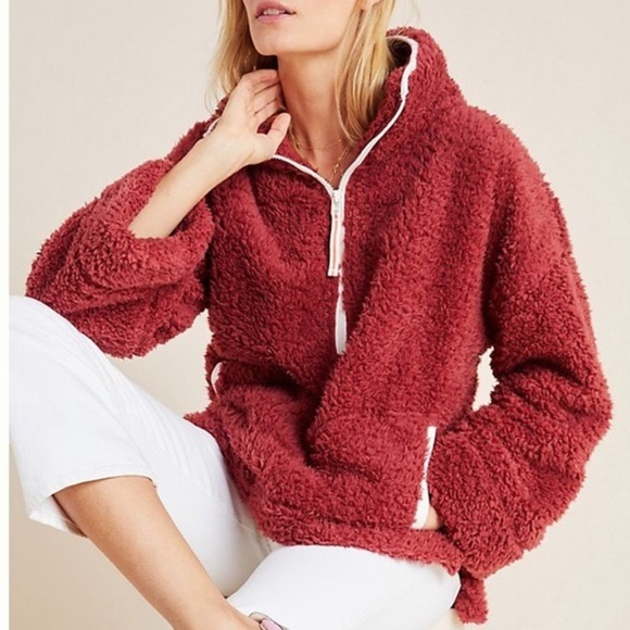 Anthropologie Sweaters - NWT-ANTHRO-Saturday Sunday Annette Sherpa Oversized Long Sleeve Pullover